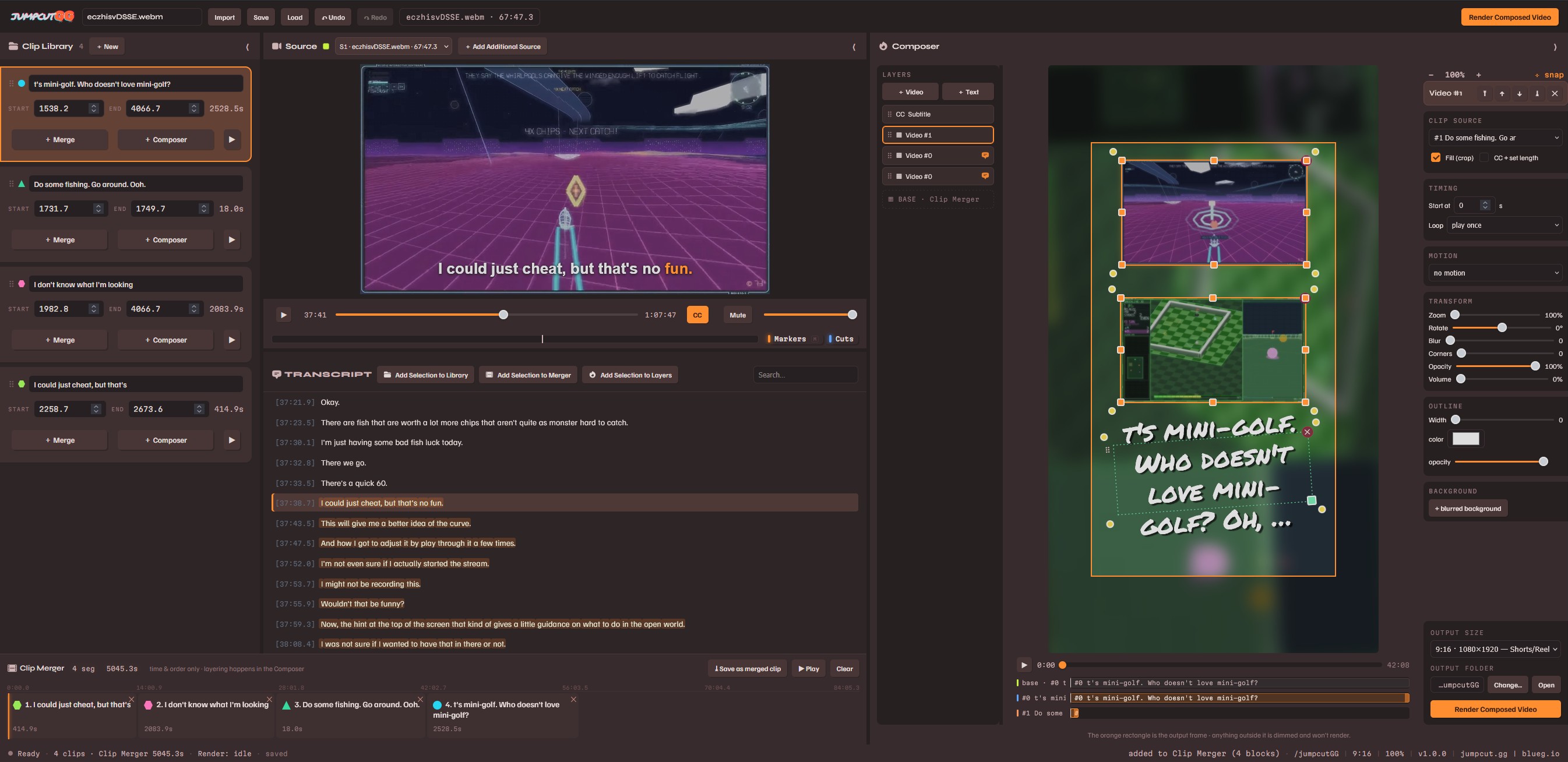 JumpcutGG short form layout designer